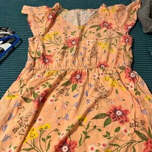 Old Navy Pink Ruffled Smocked Sundress